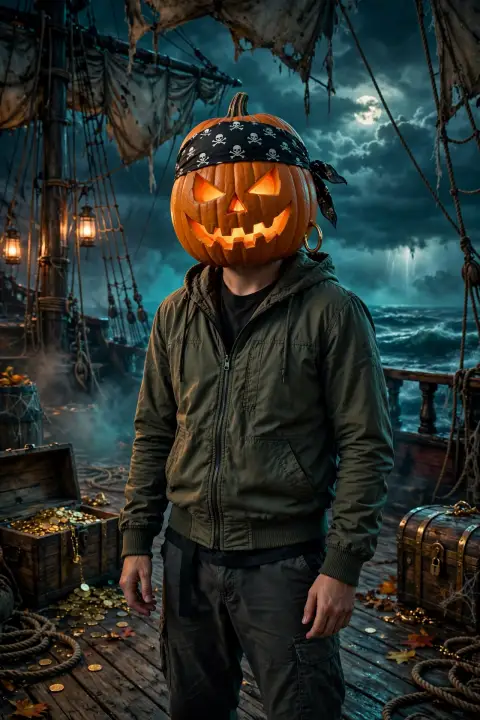 Pumpkin Head Pirate Theme