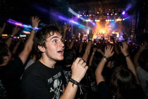 Retro Flash Concert Crowd
