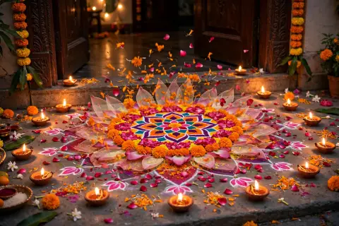 AI Video Rangoli Blooming