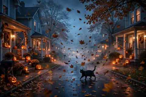 AI Video Halloween Pumpkin Alley