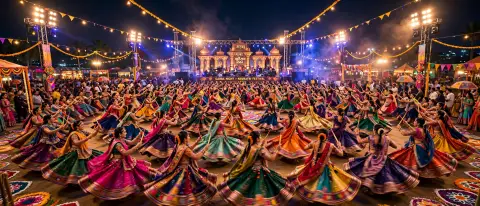 AI Video Dandiya Night Crowd
