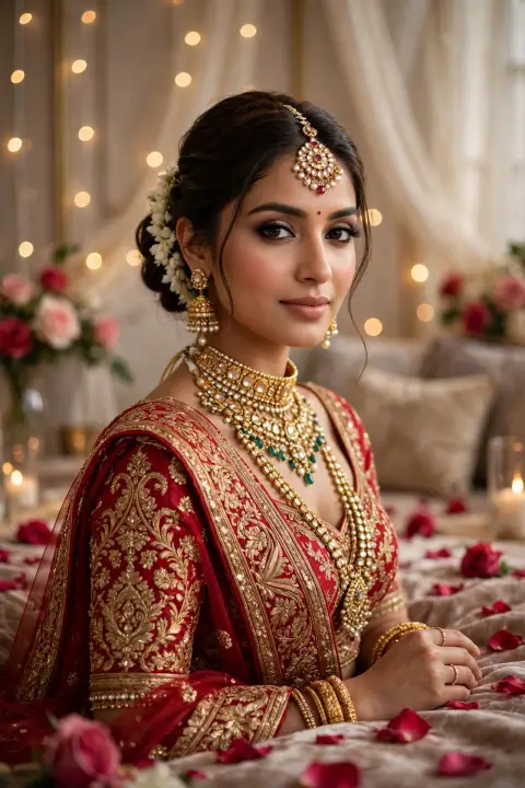 Bridal Portrait Red Lehenga