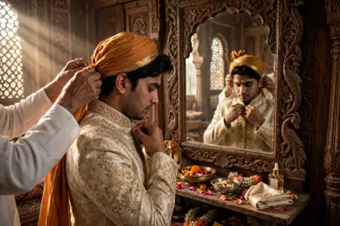 Groom Getting Ready