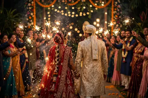 Couple Sparkler Exit