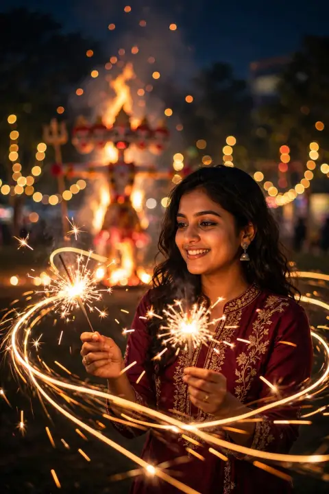 Sparklers at Dussehra