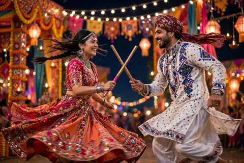 Couple Garba Sync