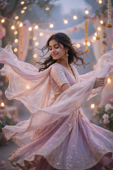 Slow-Motion Dupatta Twirl