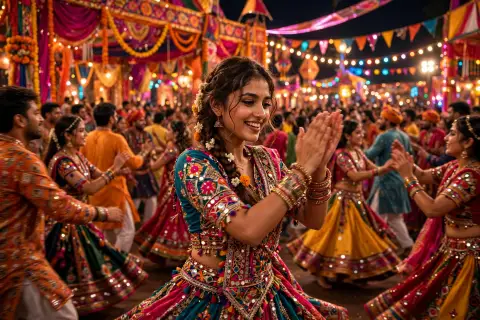 Festive Crowd Garba