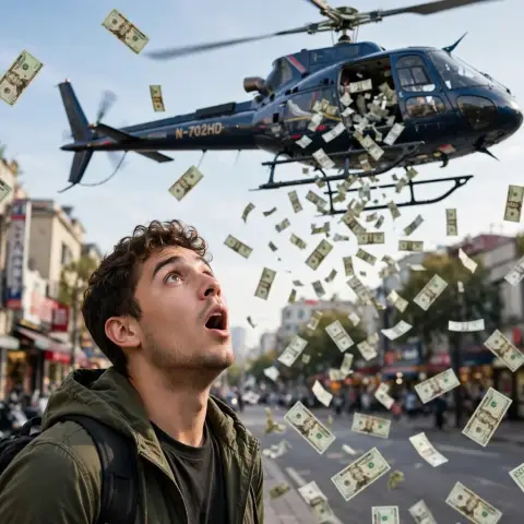 Money Helicopter Drop