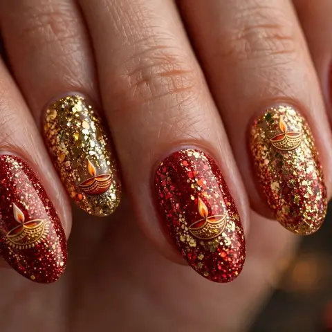 Diwali Glam Nails
