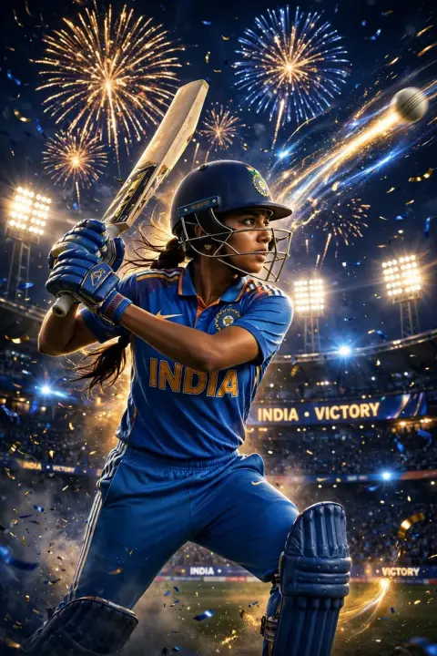 Shafali Verma Six-Hitting Poster