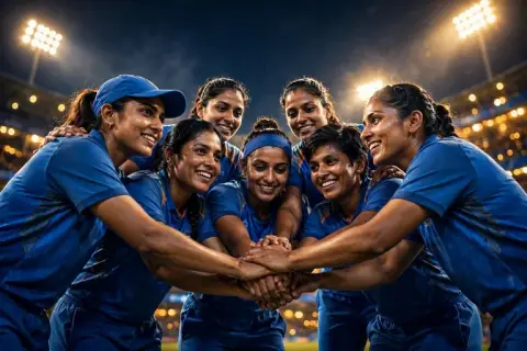 Team India Huddle Unbeaten Spirit