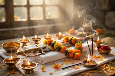 Shastra Puja Morning Ritual