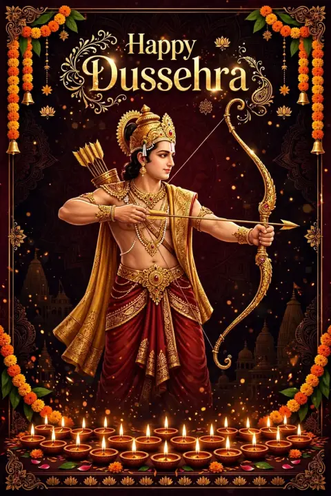 Happy Dussehra Greeting Poster