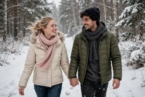 Couple Video Snow Walk