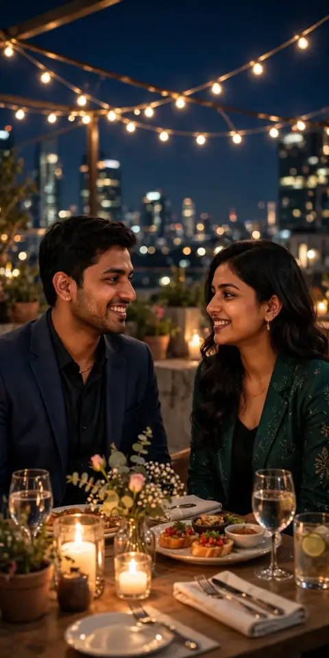 Gemini Couple Rooftop Dinner Edit