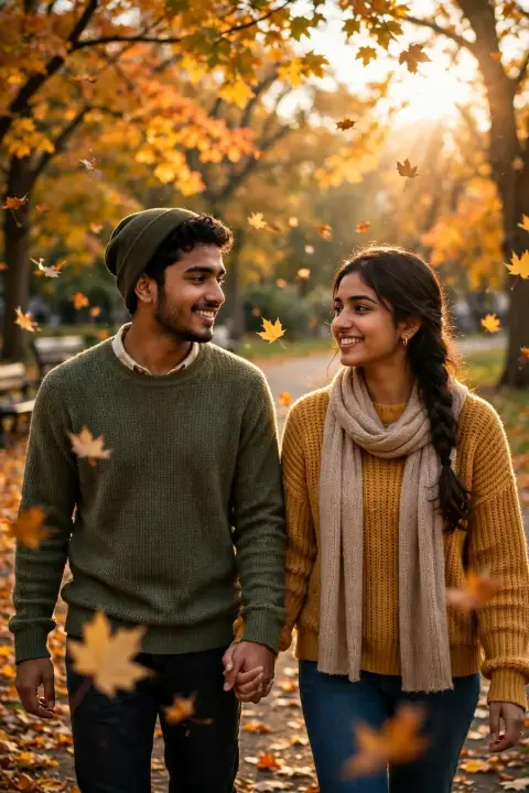 Gemini Couple Autumn Park Edit