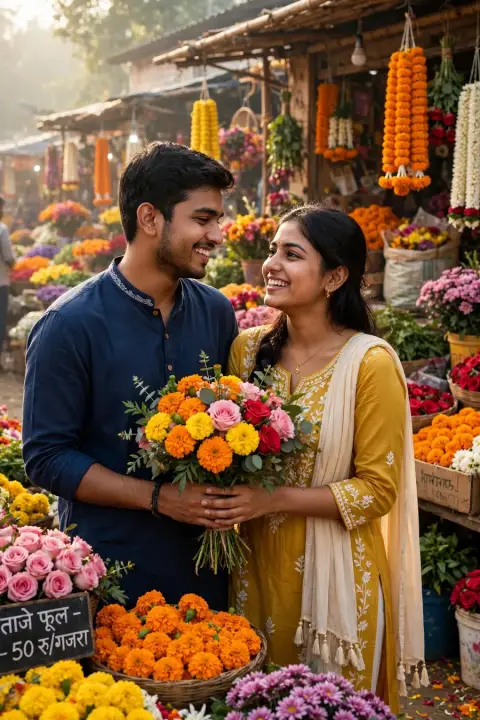 Gemini Couple Flower Market Edit