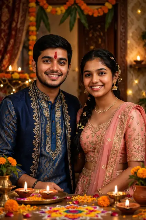 Bhai Dooj Traditional Siblings
