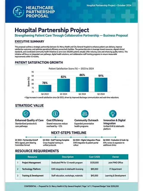 Act as an Internal Project Proposal for Hospital Collaboration — ChatGPT Prompt