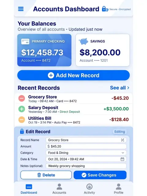 Banking System App Development with CRUD Operations — ChatGPT Prompt