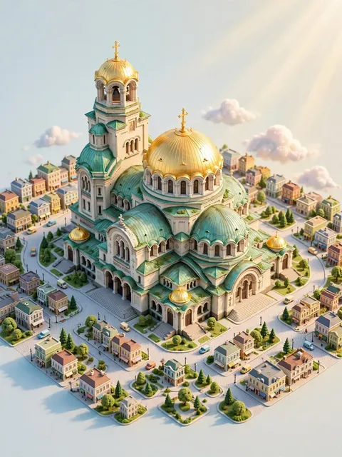 Isometric 3D Cartoon Scene with Weather Effects — ChatGPT Prompt