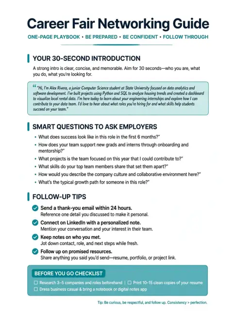 Act as a Professional Networking Language for Career Fairs — ChatGPT Prompt
