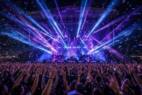 Concert Stage with Laser Lights