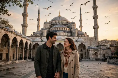 Couple at Blue Mosque