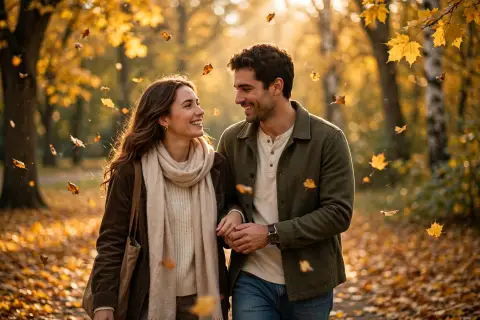 Couple Autumn Leaves
