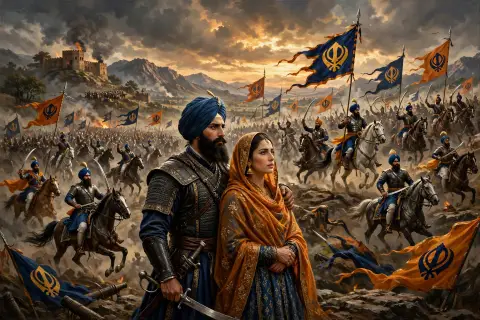 Couple Sikh History Art