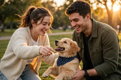 Couple with Pet