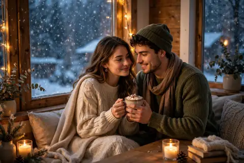 Cozy Young Couple Winter