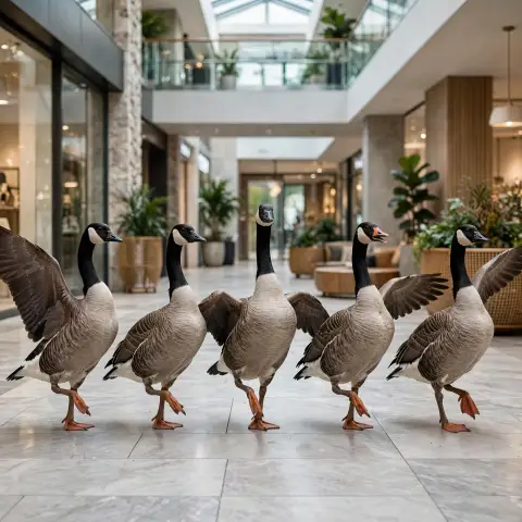 Crowd Of Geese Flash Mob