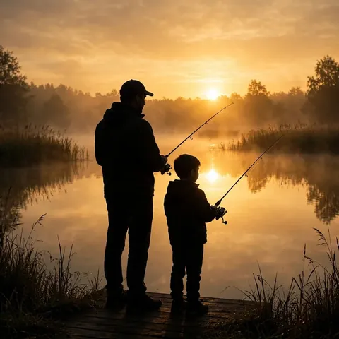 Dad Son Fishing Fathers Day