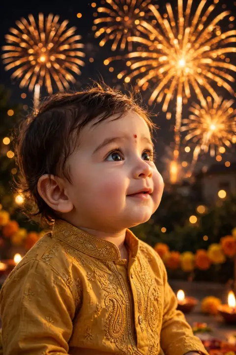 Diwali Fireworks Baby