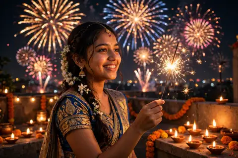 Diwali Fireworks Girl