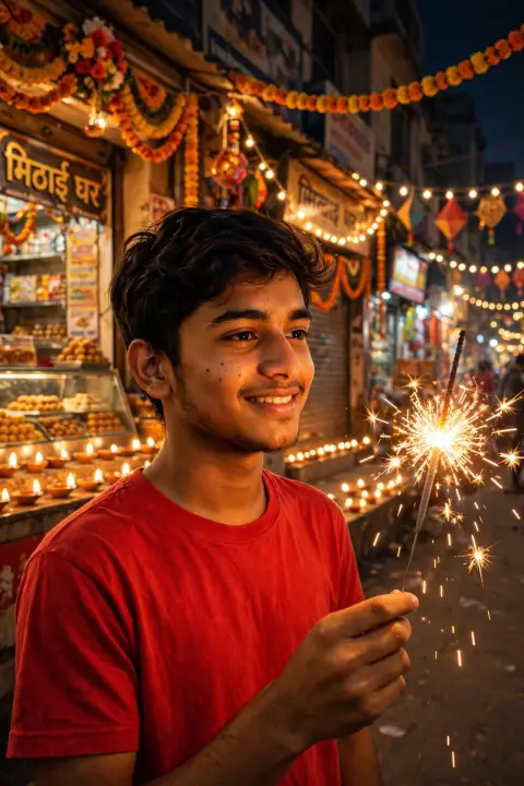 Diwali Sparkler Boy