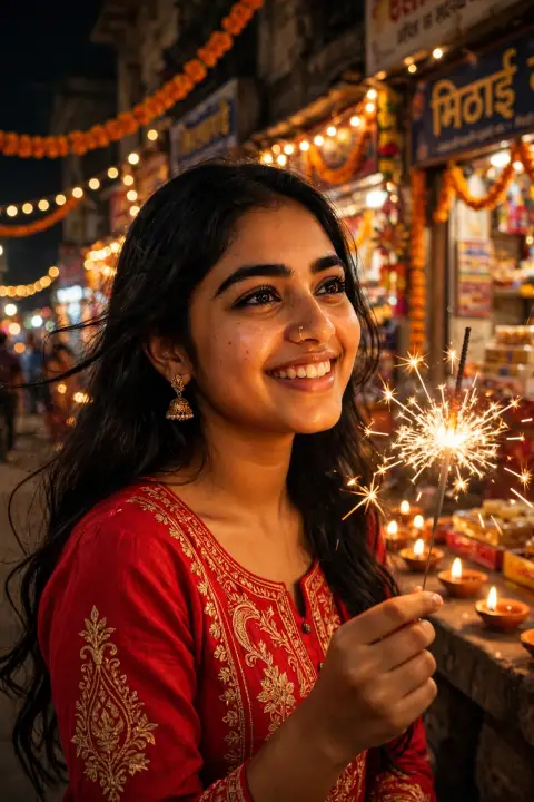 Diwali Sparkler Girl