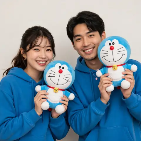 Matching Couple Doraemon Photo