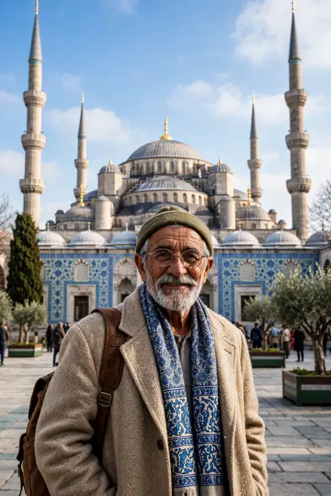 Elderly Man at Blue Mosque