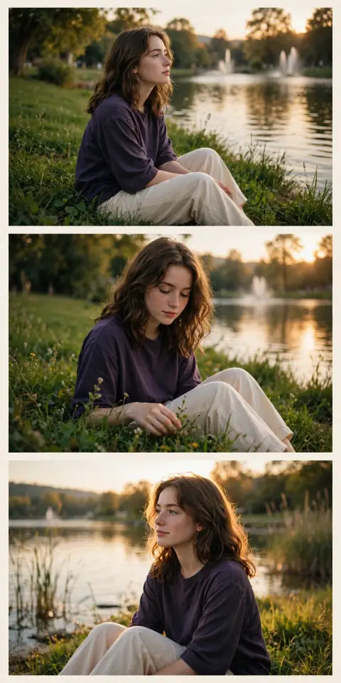 Emotional Lakeside Collage With Captions