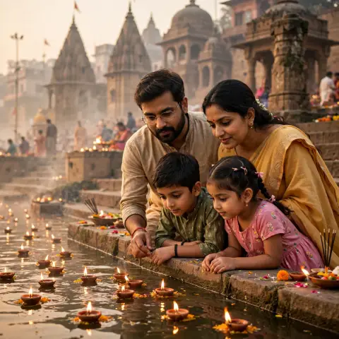 Family at Varanasi Ghat