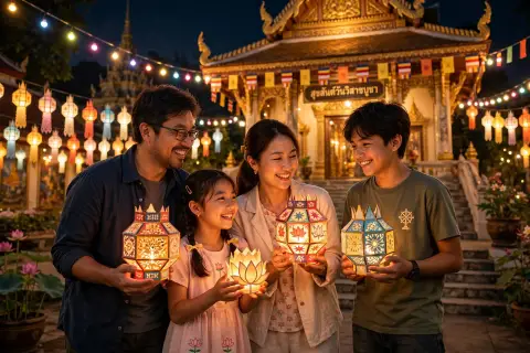 Family Vesak Festival Lights