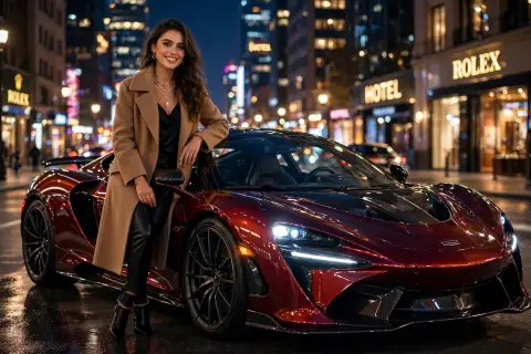 Girl Luxury Car