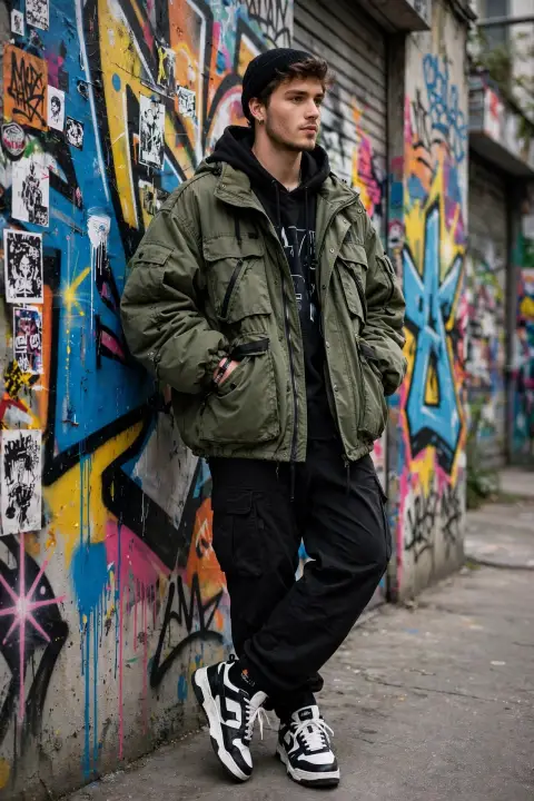 Graffiti Wall Streetwear Portrait