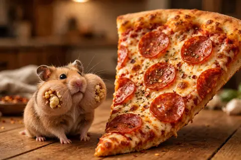 Hamster vs Giant Pizza