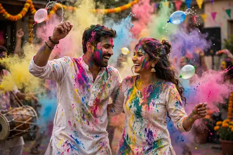 Holi Party Couple