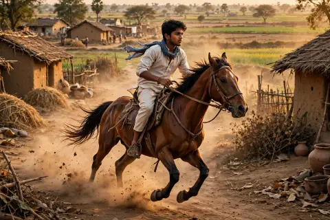 Horse Riding Village Portrait