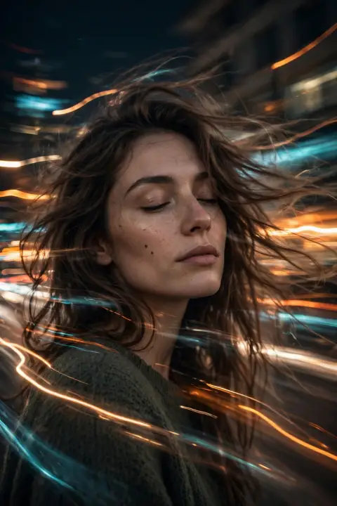 Intentional Artistic Motion-Blur Portrait, Shot on a...